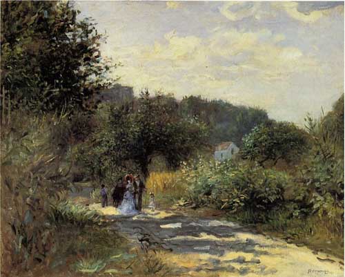 Painting Code#41998-Renoir, Pierre-Auguste - A Road in Louveciennes