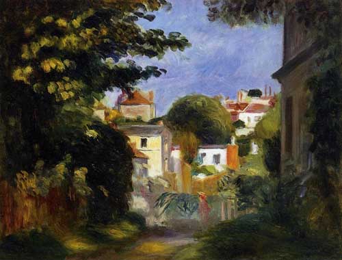 Painting Code#42024-Renoir, Pierre-Auguste - House and Figure among the Trees