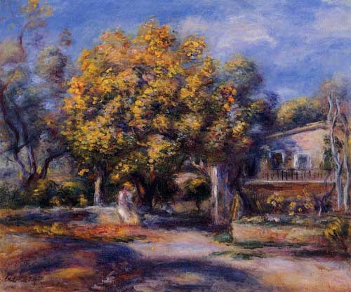Painting Code#42025-Renoir, Pierre-Auguste - Houses at Cagnes