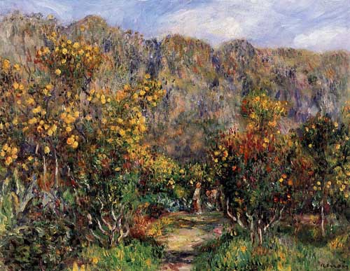 Painting Code#42041-Renoir, Pierre-Auguste - Landscape with Mimosas