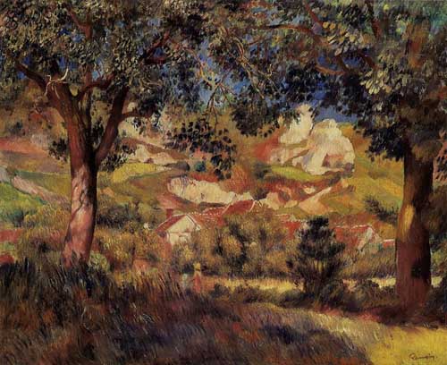 Painting Code#42043-Renoir, Pierre-Auguste - Lanscape in La Roche-Guyon