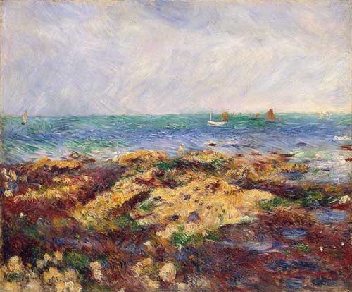Painting Code#42045-Renoir, Pierre-Auguste - Low Tide at Yport