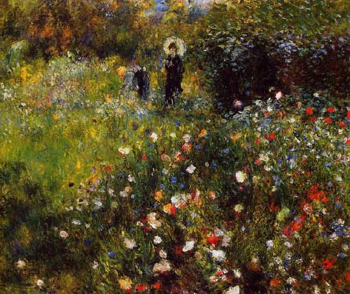 Painting Code#42065-Renoir, Pierre-Auguste - Summer Landscape (AKA Woman with a Parasol in a Garden)