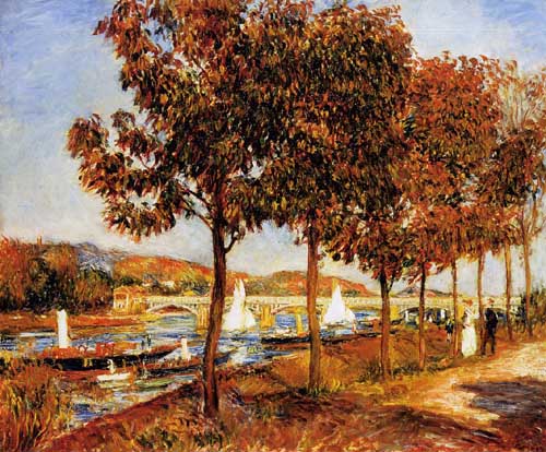 Painting Code#42067-Renoir, Pierre-Auguste - The Bridge at Argenteuil in Autumn
