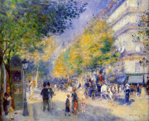 Painting Code#42075-Renoir, Pierre-Auguste - The Great Boulevards, original size: 50 x 61cm