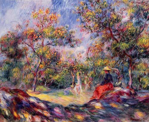Painting Code#42088-Renoir, Pierre-Auguste - Woman in a Landscape