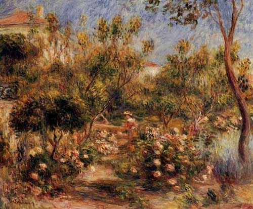 Painting Code#42090-Renoir, Pierre-Auguste - Young Woman in a Garden - Cagnes