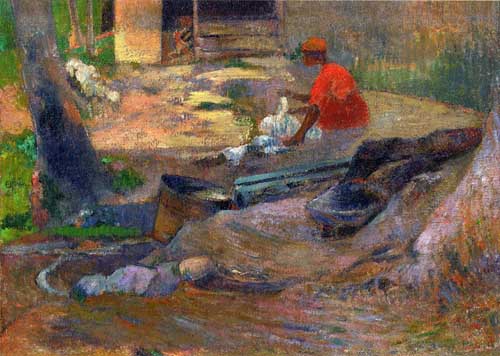 Painting Code#42092-Gauguin, Paul - A Little Washerwoman