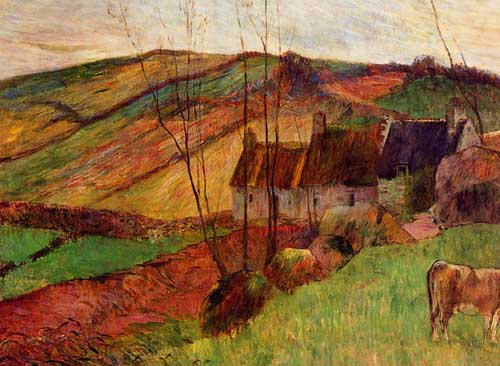 Painting Code#42120-Gauguin, Paul - Cottages on Mount Sainte-Marguerite