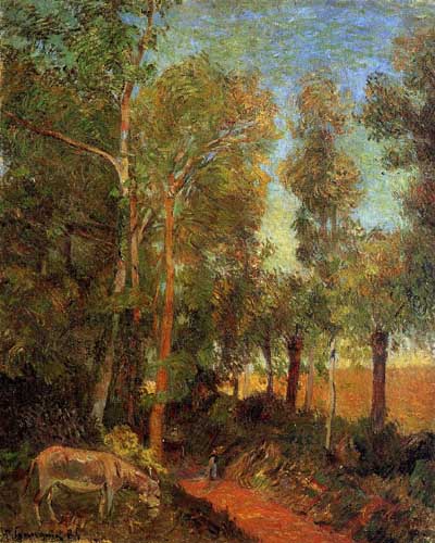 Painting Code#42126-Gauguin, Paul - Donkey by the Lane