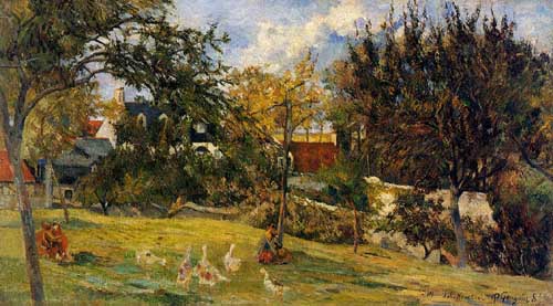 Painting Code#42138-Gauguin, Paul - Geese in the Meadow