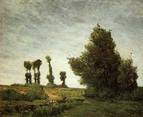 Painting Code#42155-Gauguin, Paul - Landscape with Poplars
