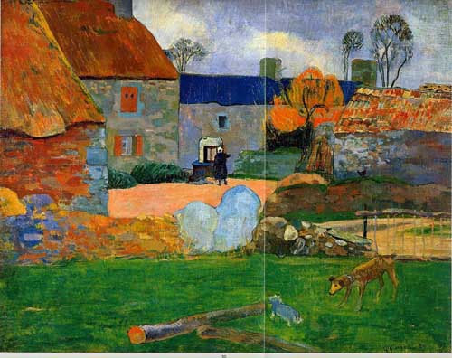 Painting Code#42201-Gauguin, Paul - The Blue Roof