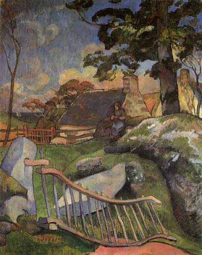 Painting Code#42205-Gauguin, Paul - The Gate (also known as The Swineherd)