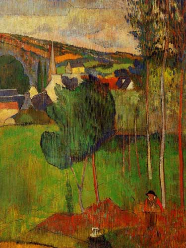Painting Code#42221-Gauguin, Paul - View of Pont-Aven from Lezaven