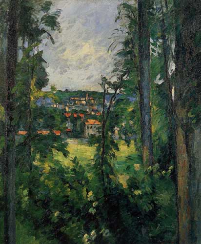 Painting Code#42232-Cezanne, Paul - Auvers-sur-Oise, View from Nearby