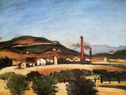 Painting Code#42240-Cezanne, Paul - Factories Near Mont de Cengle