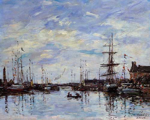 Painting Code#42291-Eugene-Louis Boudin - Deauville, the Harbor 
