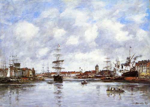Painting Code#42293-Eugene-Louis Boudin - Dunkirk, the Hollandaise Basin