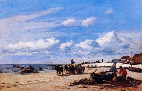 Painting Code#42308-Eugene-Louis Boudin - In the Vicinity of Honfleur