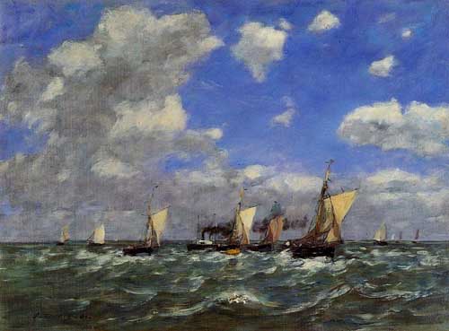 Painting Code#42325-Eugene-Louis Boudin - Open Sea