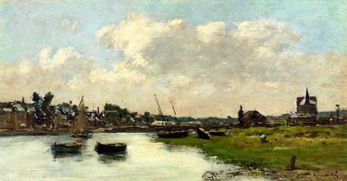 Painting Code#42338-Eugene-Louis Boudin - The Port of Trouville