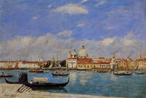 Painting Code#42360-Eugene-Louis Boudin - View of Venice