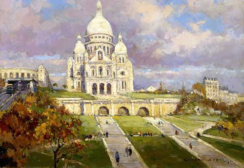 Painting Code#42389-Edouard Leon Cortes - Le Sacre-coeur