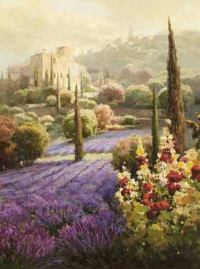 Painting Code#42409-Roberto Lombardi - Fields of Lavender
