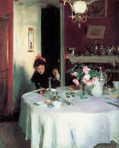 Painting Code#45028-Sargent, John Singer(USA): The Breakfast Table