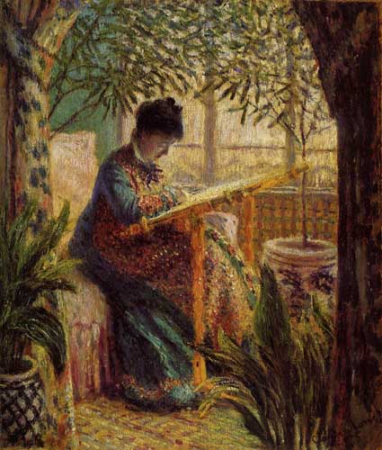Painting Code#45058-Monet, Claude - Camille Embroidering