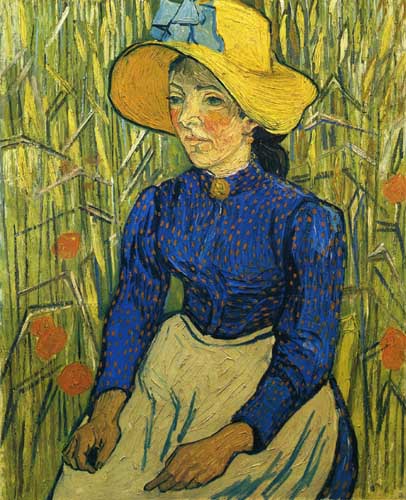 Painting Code#45076-Vincent Van Gogh - Peasant Girl with Yellow Straw Hat
