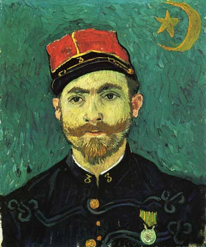 Painting Code#45091-Vincent Van Gogh - The Lover, Portrait of Paul-Eugene Milliet (Portrait of Lieutanant Milliet)