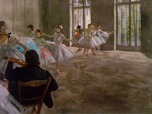 Painting Code#45125-Degas, Edgar: Dance School
