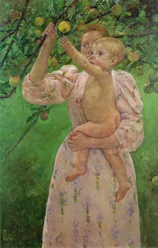 Painting Code#45143-Cassatt, Mary(USA): Baby Reaching For An Apple