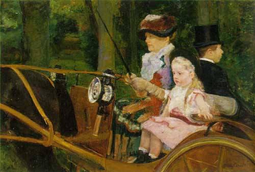 Painting Code#45144-Cassatt, Mary(USA): Woman and Child Driving