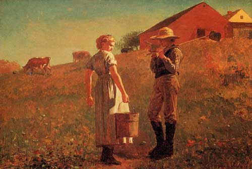 Painting Code#45160-Winslow Homer - A Temperance Meeting ( Noon Time )