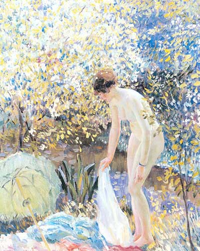 Painting Code#45184-Frieseke, Frederick Carl(USA): Cherry Blossoms