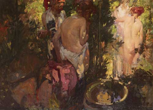 Painting Code#45377-Brangwyn, R.A., Sir Frank(UK): Suzanna and the Elders