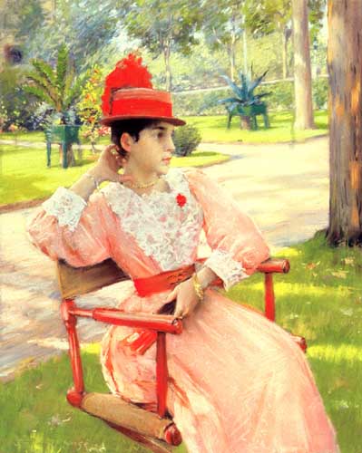 Painting Code#45385-Chase, William Merritt(USA): Afternoon in the Park