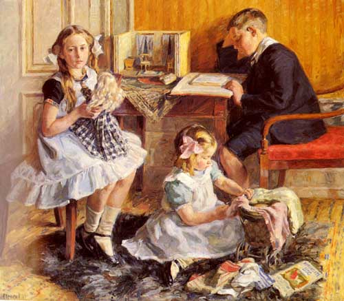 Painting Code#45392-Clement, Gad Frederik: Children&#039;s Pastimes