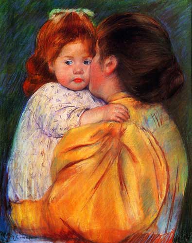 Painting Code#45403-Cassatt, Mary(USA): Maternal Kiss