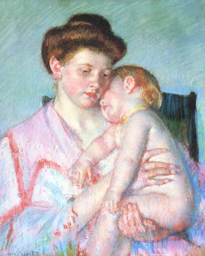 Painting Code#45410-Cassatt, Mary(USA): Sleepy Baby