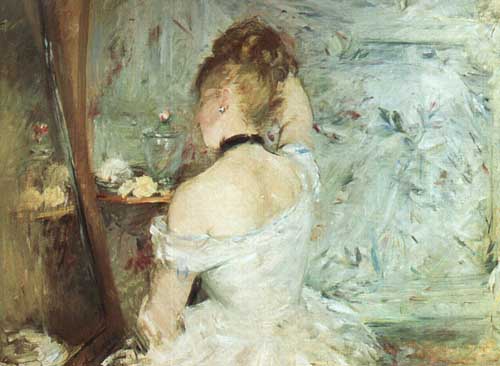 Painting Code#45458-Morisot, Berthe(France): A Woman at her Toilette