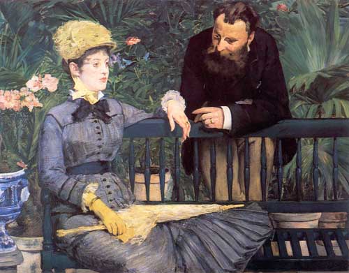 Painting Code#45502-Manet, Edouard(France): In the Conservatory
