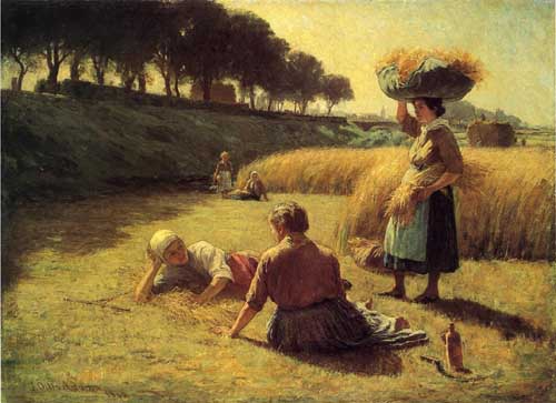 Painting Code#45510-John Ottis Adams - Gleaners at Rest (Nooning)