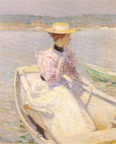 Painting Code#45562-Hassam, Childe(USA): The White Dory, Gloucester