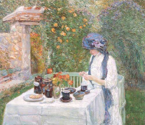 Painting Code#45564-Hassam, Childe(USA): The Terre-Cuite Tea Set