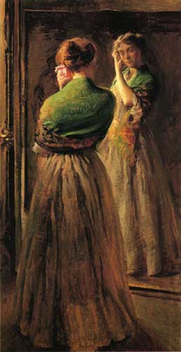 Painting Code#45594-Camp, Joseph Rodefer de(USA): Girl with a Green Shawl