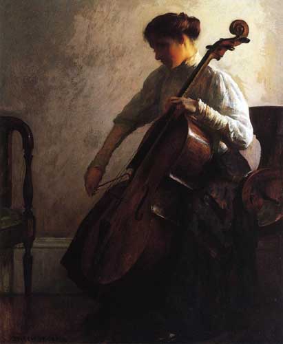 Painting Code#45595-Camp, Joseph Rodefer de(USA): The Cellist